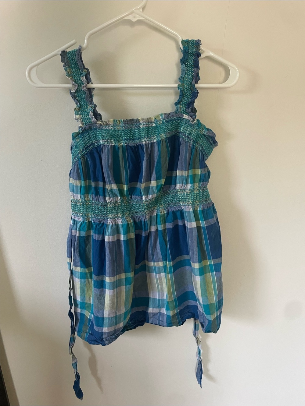 Motherhood Maternity Top Size M – Blue Plaid Sleeveless Maternity Blouse